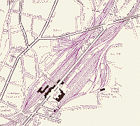 Plan des 5 gares vers 1920. Cliquer pour agrandir.